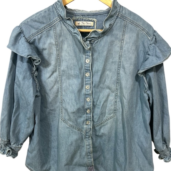 We The Free Louise Ruffle Button Down Top - Picture 3 of 5